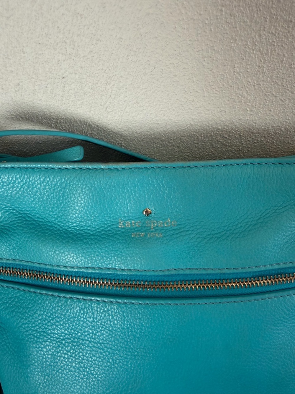 Kate Spade Connie Hill Ellen Grace Teal Blue Leather Crossbody Shoulder Bag - Picture 2 of 14